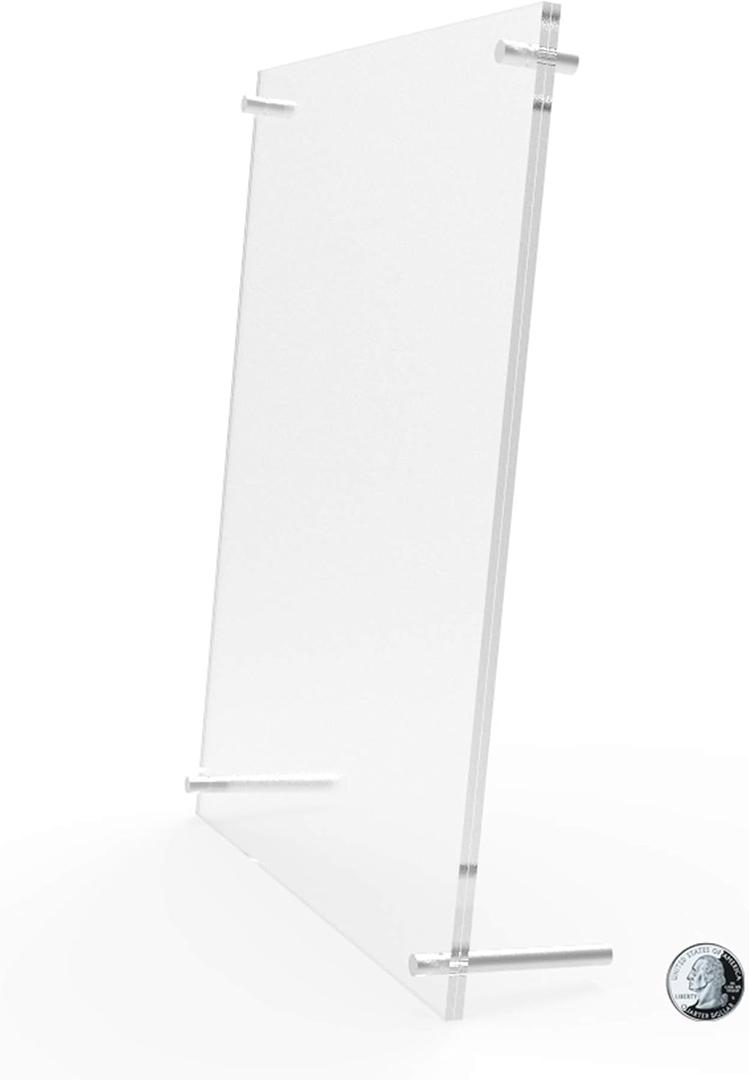 FixtureDisplays 8.5 x 11" Acrylic Picture Frame Acrylic Sign Holder with Standoff Hardware 19010NEW-FBA
