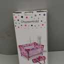 Chyyeerkidd Toy Baby Doll Crib for 18'' Dolls, Cute Pink Heart Designed Baby Doll Bed with Carry Bag, Toy Crib Doll Furniture for 3 Years+ Girls