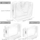 APREUTY Clear Makeup Bags, TSA Approved 6Pcs Cosmetic Makeup Bags Set Clear PVC with Zipper Handle Portable Travel Luggage Pouch Airport Airline Organization (White)