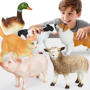 6 Pack Soft Jumbo Farm Animal Toys, Big Realistic Animals Farm Figures for Kids Toddlers Boys Girls 1 2 3 4 5Year Old, Christmas Birthday Gift