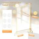 Acrylic Sign Holder 8.5X11 Gold Frames Double-Sided Gold Picture Frames Flyer Holder for Menu Holder Wedding Table Number Holder Photo Frames with Double Sided Stickers-3 Pack