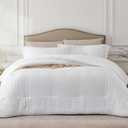 Quataly White King Comforter Set - 3 Pieces Seersucker Lightweight Bedding Comforter Sets - All Seasons Cozy Modern Bed Sets for Women Men (King (104''*90''))