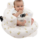 Inflatable Baby Chair with Tray for Babies 3 Months & Up, Blow Up Baby Seat with Built in Air Pump, Sit Me Up Floor Baby Seats for Infants for Sitting Up - Bear with Tray