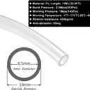 Beduan 10mm x 6.5mm Clear Pneumatic Tubing Pipe PU Polyurethane Air Compressor Tubing Hose Pipe Line Fluid Transfer 32.8ft 10 Meter