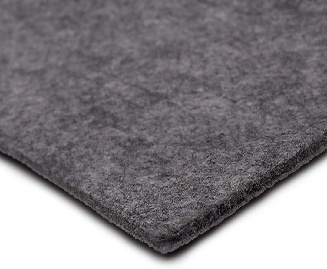Mohawk Home 5' x 8' Premium Luxury Non Slip Rug Pad 1/4 Thick Dual Surface Felt + Rubber Gripper - Safe for All Floors, Synthetic Fiber, Grey