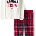 The Children's Place unisex-baby And Kids, Sibling Matching, Christmas Pajama Sets, Fleece (Red)