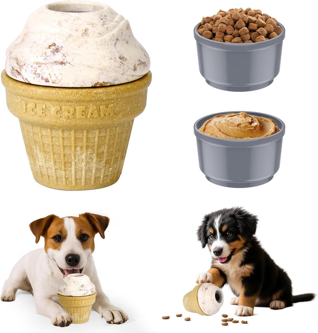 AIERSA Dog Frozen Toy No Need Molds, Treat Dispensing Interactive Dog Toys to Keep Them Busy, Cognitive Puzzle Licking Toys for Aggressive Chewers, Anti Boredom Enrichment Toy for Medium Large Dogs