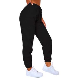 Waitfairy Sweatpants Women - Joggers for Women High Waist Baggy Sweat Pants for Womens Joggers with Pockets (X-Large, Black)