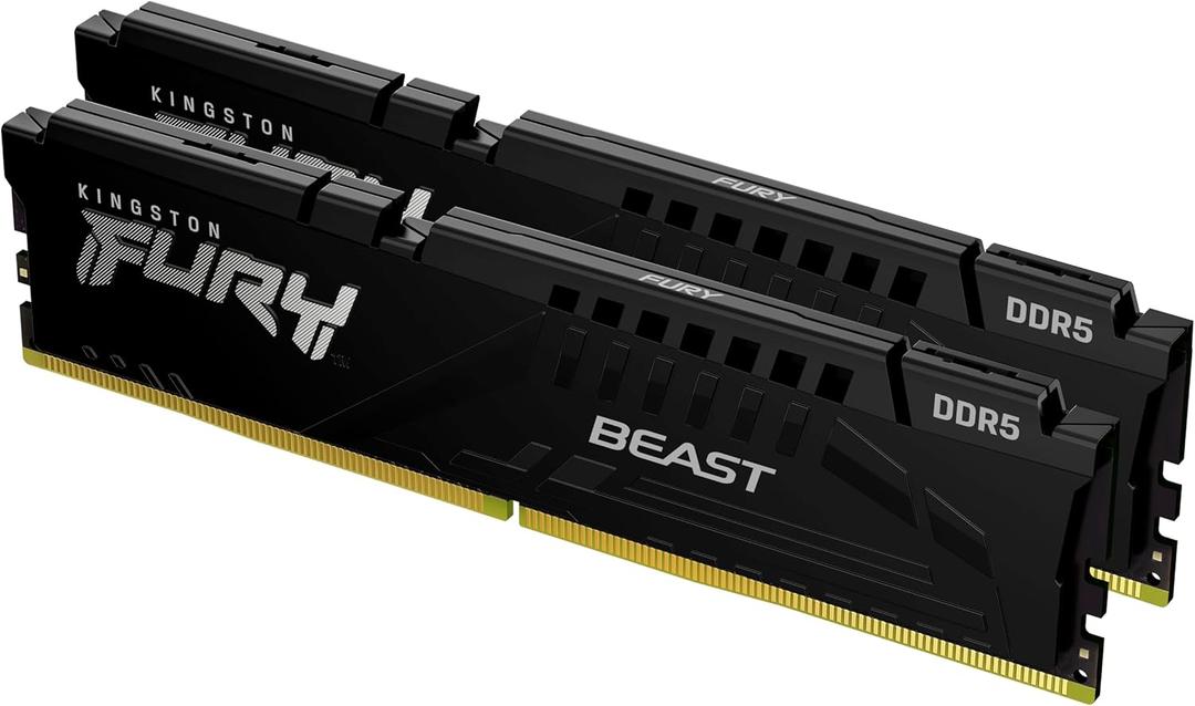 Kingston FURY Beast 64GB (2x32GB) 6400MT/s DDR5 CL32 Desktop Memory | AMD EXPO | Kit of 2 | KF564C32BBEK2-64