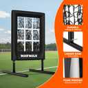 Heavy-Duty 9 Hole Baseball Pitching Net with Pitching Target Pockets, Regulation Size Strike Zone, Portable Adjustable Height Pitcher Training Equipment for Baseball/Softball Practice