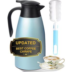 2pack 70 oz Thermal Coffee Carafe for keeping hot, Updated Carafe for hot liquid, Airpot Insulated Stainless Steel Vacuum Thermal Pot for Coffee, Hot Water,Keep Hot 12 Hours (Blue) 