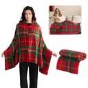 Heated Blanket Throw Blanket, Outdoor Portable Electric Shawl with USB Plug In, 3 Heating Levels, Soft Warm Wearable Heating Blanket with Zipper for Neck, Shoulder and Back (71"x24")