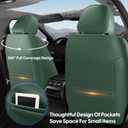 AOOG Front Seat Covers, Car Seat Covers Front Seats, Leather Seat Covers for Cars, Waterproof Seat Covers with Lumbar Support Universal Fit for Most Cars SUV Trucks(Front Pair, Green&Black)