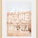 A2 Poster Frame, A2 Picture Frame (16.5 x 23.4 inches), Solid Wood Natural Wood Poster Frame-Horizontal and Vertical Wall Hanging for Home, Exhibition, Caffe(Natural)