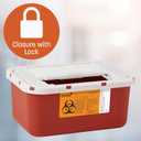 Caring 1 Gallon Sharps Container, Lockable Needle & Syringe Disposal Box, Ideal for Safe Medical Waste Disposal, Large Needle Disposal Container for Home and Medical Use, Compact Design