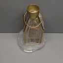 HPC Decor Modern Farmhouse Lantern Decor- Gold Metal Candle Lanterns for Christmas- Lanterns Decorative w/Timer Flickering Candles for Living Room, Home, Indoor, Outdoor, Table,Fireplace Mantle Decor