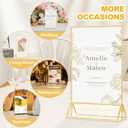 Daofary Acrylic Sign Holder 5x7, 14 Pack Double Sided Clear Gold Frame Tabletop Display, Menu Flyer Table Number Holder for Wedding Reception and Restaurant Tables