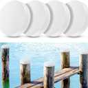 Landical 4 Pcs Marine Dock Piling Cap Protective Dock Post Caps Boat Pylon Edge Dock Pole Caps, Flat Top Design (8 x 8 x 1.77 Inch, White)