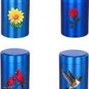 Small Urn for Human Ashes Adult, Set of 4 2.6Inch High Aluminium Mini Urns, Memorial urn Funeral Cremation Urns,Keepsake urns for Family & Loved Ones-My Mind Still Talks to You(A+B+C+D)