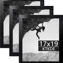 KTKDE 17x19 Poster Frame set of 3, Wall Gallery Picture Frames with Wooden frame for Horizontal or Vertical Wall Mounting