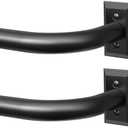 Black Curtain Rods Pack of 2, Heavy Duty Wrap Around Curtain Rod for Windows 28 to 48 Inch, Adjustable Decorative Blackout Drapery Pole, Modern Room Darkening Rod for Blackout Curtains, Matte Black