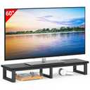 YAOHUOO 45" Large TV Riser for 32-60 inch TV, TV Riser Stand Shelf with Steel Legs, Tabletop TV Stand Riser for Home Office,Black