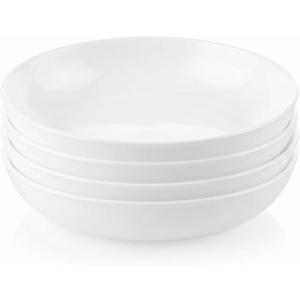 Corelle 4-Pc Versa Bowls for Pasta Salad and More, Service for 4, Durable and Eco-Friendly 30-Oz, Compact Stack Bowl Set, Microwave and Dishwasher Safe, White