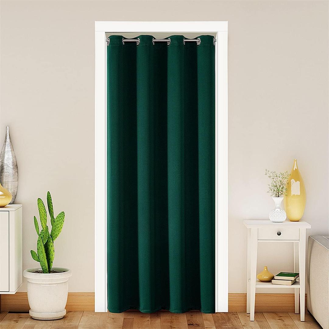 ChrisDowa Blackout Curtains 108 Inches Long for Living Room, Grommet Thermal Insulated Room Darkening Curtains for Bedroom (1 Panel Set, Forest Green, 52W x 108L)