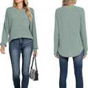 Motarto Lightweight Sweaters for Women Tunic Ribbed Tops Pull Over Casual Long Sleeve Shirts Plus Size Top for Daily Wear (Medium)