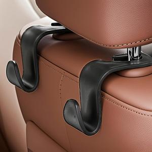 4-Pack Car Seat Headrest Hook,Universal Organizer for Handbags, Coats & Groceries, Black