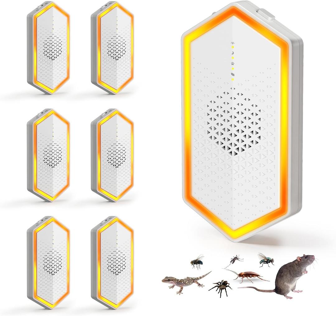 2026 Upgraded Ultrasonic Pest Repeller for Pest Control, 4-Mode Indoor Mouse Repellent Ultrasonic Plug in for Mice, Roaches, Spiders, Rodent Repellent, Ultrasonic Mouse Repellent, 6-Pack