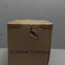 Yatmung Touchless Bathroom Can with Lid - Motion Sensor Garbage Can - Waste Basket for Bedroom, Living Room, Toilet, Office, Plastic - Automatic Bin - Black with Gold Edge