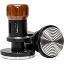 58mm Espresso Tamper Spring Loaded Self Leveling Coffee Tamper with Audible Click, Stainless Steel Ripple Base & Ergonomic Walnut Handle - Fits Standard 58mm Portafilter Basket
