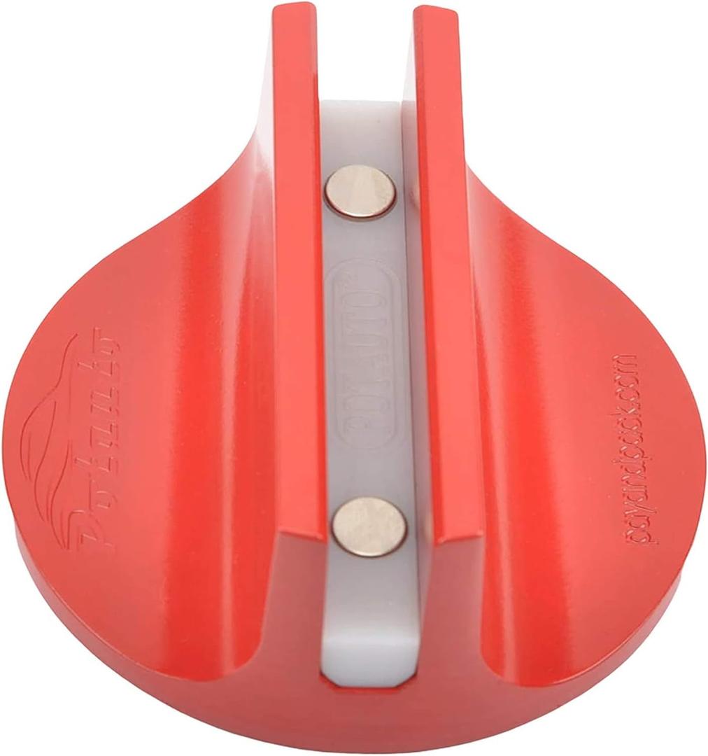 Universal Aluminum Grooved Magnetic Jack Pad Jacking Puck Pinch Weld (Slot Width 0.39 Inch) Frame Rail Adapter for Vehicles (Qty 1, Red)
