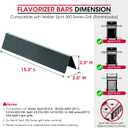Unicook 7636 15.3 Inch Grill Flavorizer Bars Replacement Parts for Weber Spirit I & II & GS4 300 Series and Spirit E/S 310 320 330, Thick Porcelain Grill Heat Plates Burner Covers 5 Pack