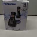 Panasonic Cordless Phone 2 Handsets System Expandable with Amber Backlit Display KX-TGC352B (Black)