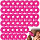 Tigeen 24 Pcs Hot Pink Scrunchies, 80s 90s Neon Pink Cotton Hair Scrunchies Bulk, Thick Elastic Ponytail Holders for Women, Party Favors, Gifts