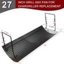 Hiorucet 27 Inches Ash Pan Drip Pan and Grill Grates for Char-Griller 2121 2828 1224 2929 2222 2727 1324 E1224 Charcoal Grills, 27" Charcoal Grill Pan with 2Pcs Fire Grate Hanger for Char Griller 2121