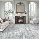 Soalmost 9x12 Area Rugs for Living Room Washable Rug Non-Slip Grey
Large Vintage Stain Resistant Carpet for Dining Bedroom, Low Pile Lightweight Foldable Floor Mat Nursery Home Office Decor