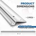 MorningRo 2 Pcs 10ga Steel Ramps Bracket for 48" x 4" Heavy Duty Trailer Ramps Attaching Lip Mounting Channel Ramp Ends for Trailers Tailgates Trunk Beds (Silver)