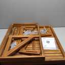 Idzo FSC Acacia Wood Folding Balcony Bar Table for Railings, Adjustable Height & Width, Teak Brush Finish Durable Against Weather, Ideal Spacious Dimension of 27 9/16 x 21 5/8 Inch, Rectangular Design