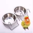 QBLEEV Stainless Steel Birdcage Feeder Bowls for Hamster Cage, 150ml, 5 oz (2 Pack)