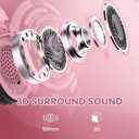 WolfLawS Wireless Gaming Headset with Noise Canceling Microphone for PS5, PC, PS4, 2.4G/Bluetooth Gaming Headphones with USB and Type-c Connector, Wired Mode for Controller - Pink