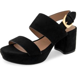 Aerosoles Women's Camilia Platform Sandal 10, Black Faux Suede