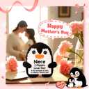 CryCarrot Mini Funny Mothers Day Niece Gifts from Auntie Aunt Uncle, Handmade Crochet Penguin Birthday Gifts for Niece Teen Adult, I Love You Niece Mothers Day Positive Cute Decor 2.9 x 2.9 x 2 in