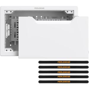 Perlegear 9 in-Wall Media Box, Electrical Box, Recessed Outlet Box and Media Enclosure for One Connect Box & Network Switches, Cable Management Kit with Cutting Template, Dust Bag & Drywall Saw