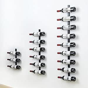Sonyabecca 9 Bottle Wall Rack - DIY Detachable Storage Organizer, Wall Mount Used As One or Three, Bottle Display Holder for Kitchen, Pantry, Dining Room, Bar, Cellar