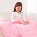 Kivik Weighted Blanket 5 lbs, Small Minky Dotted Blankets, Soft Heavy Blanket Throw, Machine Washable, 36 x 48 Inches Pink