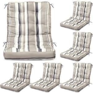 Amazon.com : Hoteam 6 Set Patio Chair Cushions Outdoor High Chair Cushion 20 x 40 Inch Waterproof Patio Seat Rocking Indoor Thickened Pad(Tree Style,Fresh Color) : Patio, Lawn & Garden