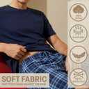 Get Trend Pajama Set for Men Teens, 2 Pc Soft Breathable Pajamas, T Shirt & PJ Shorts with Pockets, Lounge Set, Gifts for Men (5XL, Navy/White)